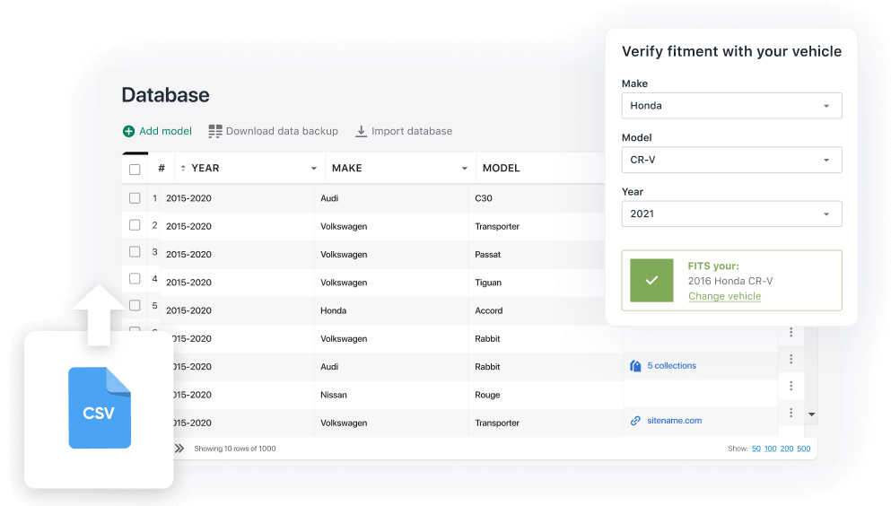 How to import your database to the EasySearch Year Make Model Search app