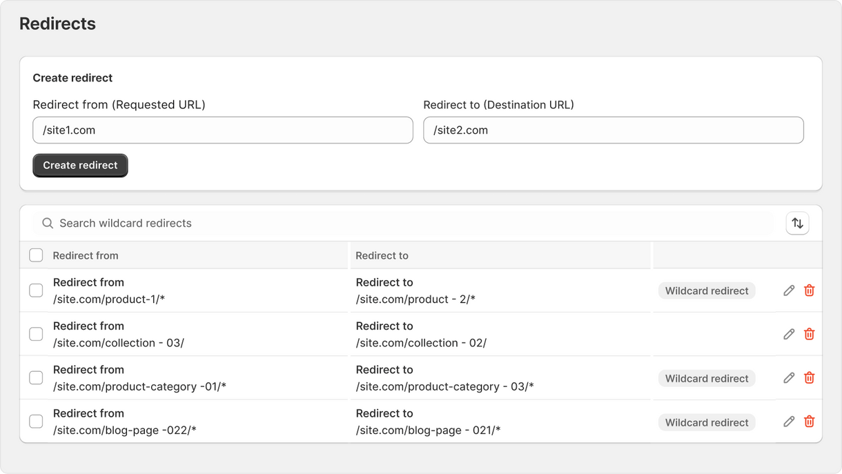 Doc 404 - all redirects in one place